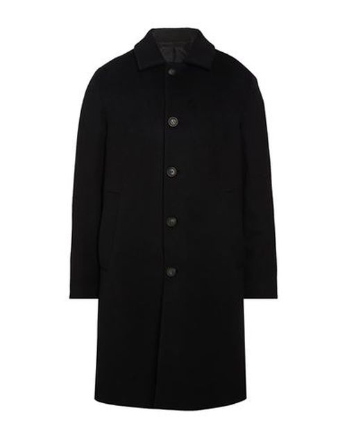 Man Coat Black Size 36 Virgin Wool, Polyamide