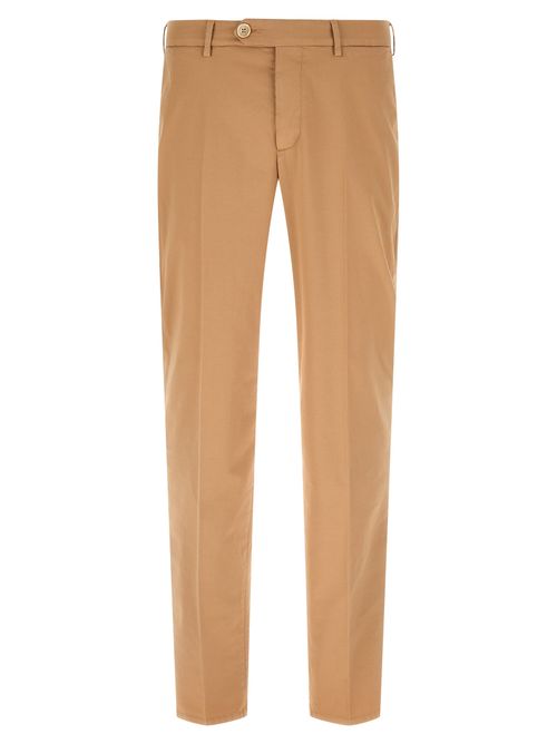 American Pima Gabardine Cotton Trousers — Beige