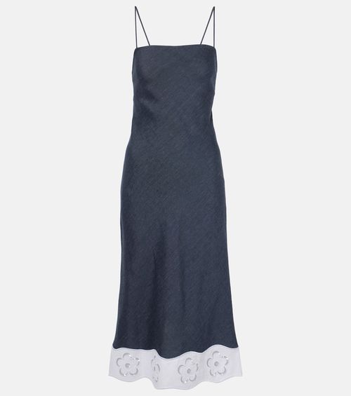 Paolo linen-blend midi dress