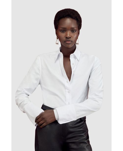 Women's Cotton Woven Buttoned Shirt - White