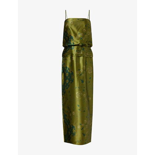 Womens Ofelia Printed Silk Midi Dress