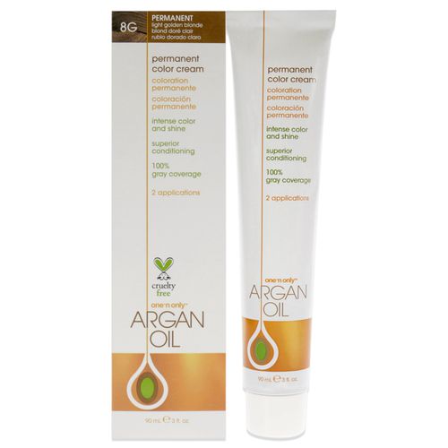 Argan Oil Permanent Color Cream - 8G Light Golden Blonde by for Unisex - 3 oz Hair Color