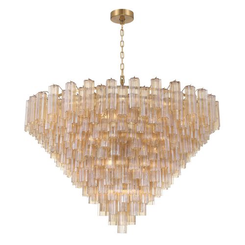 Aged Brass 40 Light Chandelier from the Addis Collection