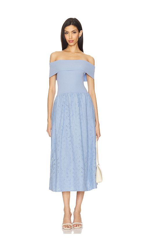 ASTR the Label Mixed Media Off Shoulder Dress in White. - XS also in