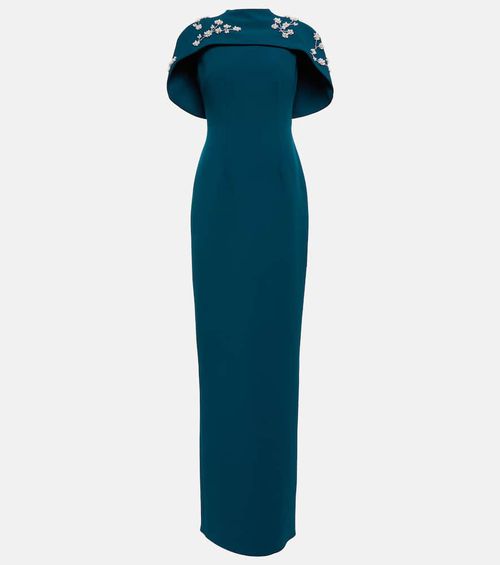 Embellished crêpe gown