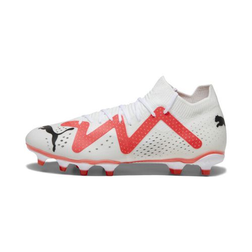 PUMA FUTURE MATCH Firm Ground/Artificial Ground Women's Soccer Cleats Shoes in White/Black/Fire Orchid, Size 11.5