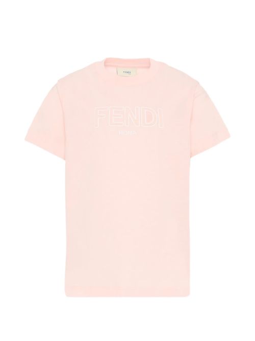 Mini Logo Lettering Neck T-Shirt for Girls