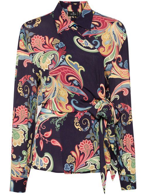 Paisley-print shirt - Blue