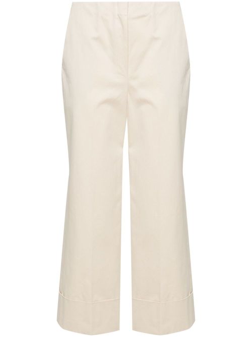Mid-rise cropped trousers - Neutrals