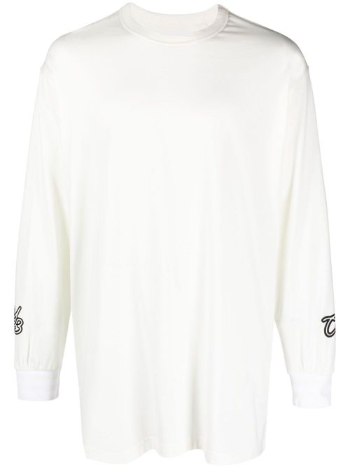 GFX L/S logo-flocked T-shirt - White