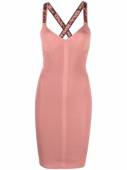 Logo-strap mini dress - Pink