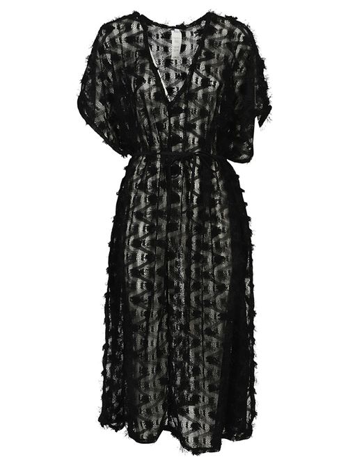 Black Crochet Long Dress