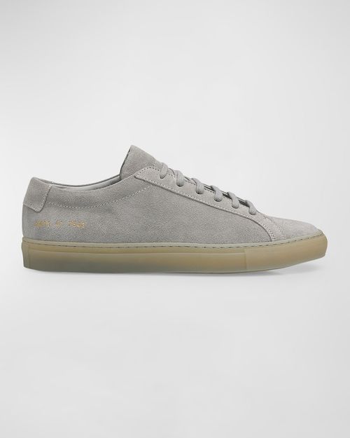 Men's Achilles Suede Tonal-Midsole Low-Top Sneakers