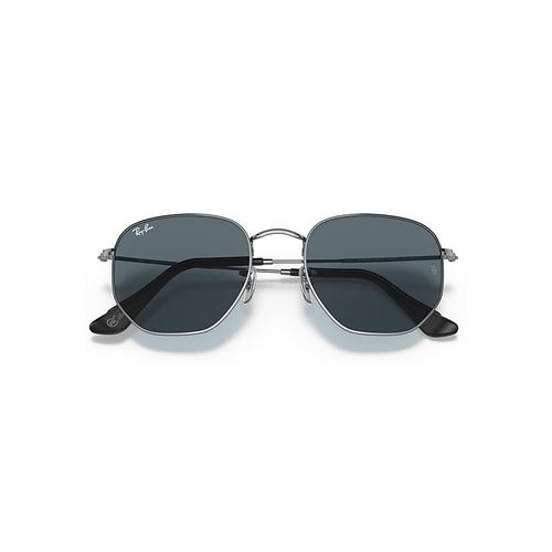 Ray-Ban Hexagonal @collection Sunglasses Gunmetal Frame Blue Lense