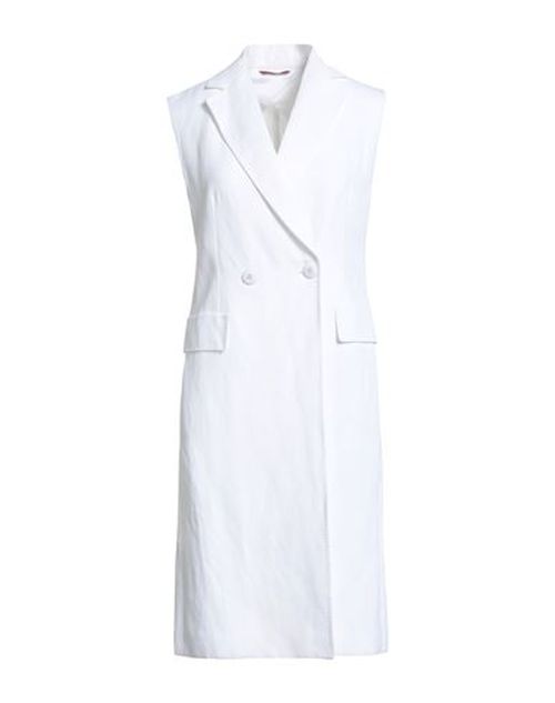 Woman Overcoat & Trench Coat White Size 2 Viscose, Linen