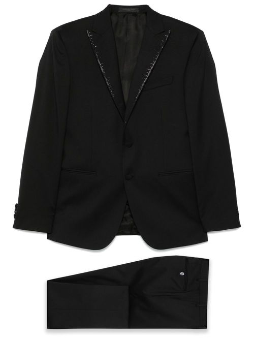 Corneliani crystal-embellished dinner suit - Black