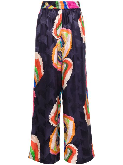 Melina jacquard silk trousers - Blue