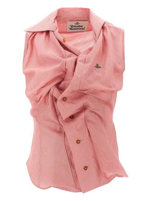 Vivienne Westwood Drunken draped-detail sleeveless blouse - Pink