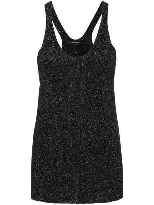 Metallic-threading knitted top - Black