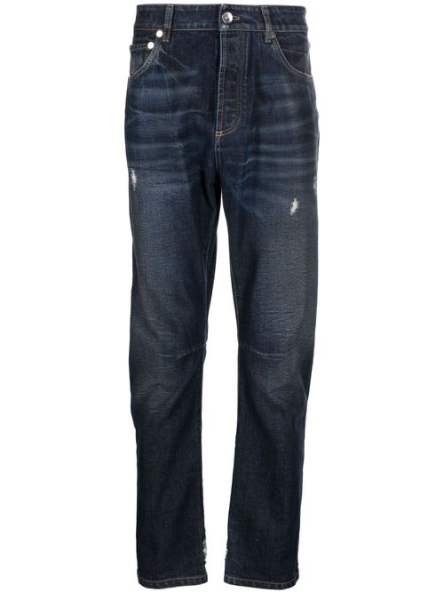 Mid-rise straight-leg jeans - Blue