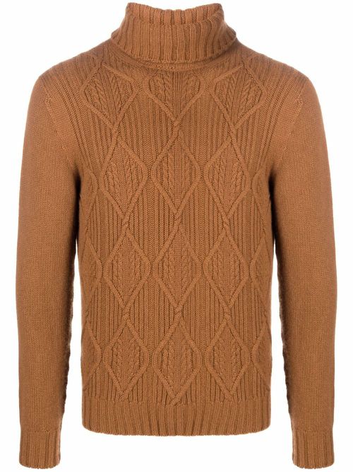 Chunky turtleneck cashmere jumper - Brown
