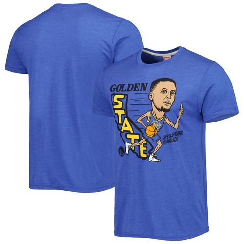 Men's Stephen Curry Royal Golden State Warriors Caricature Tri-Blend T-Shirt