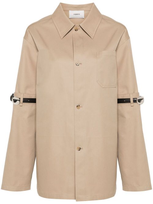 Belted-sleeve logo-detail jacket - Neutrals