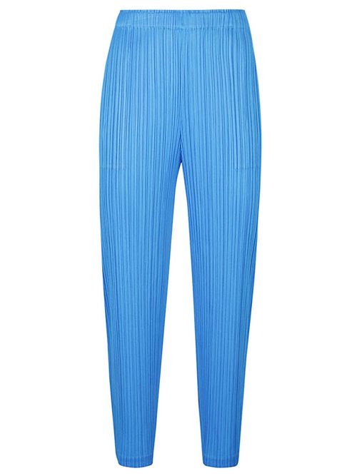 Sky Blue Pleated Cropped Trousers