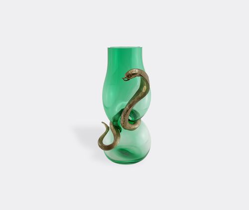 'cobra' Vase, Green And Bronze