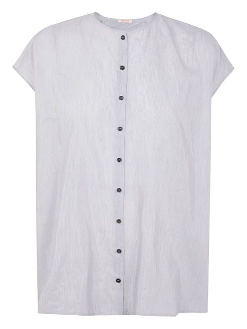 Button-up short-sleeveT-shirt - Grey
