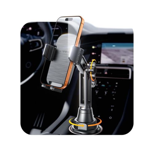 Car Cup Holder Phone Mount, Adj Long Neck 360degree(s) Phon Holder for Car, Stable Dashboard-Free Mount for iPhone, Samsung, Truck, Golf Cart -