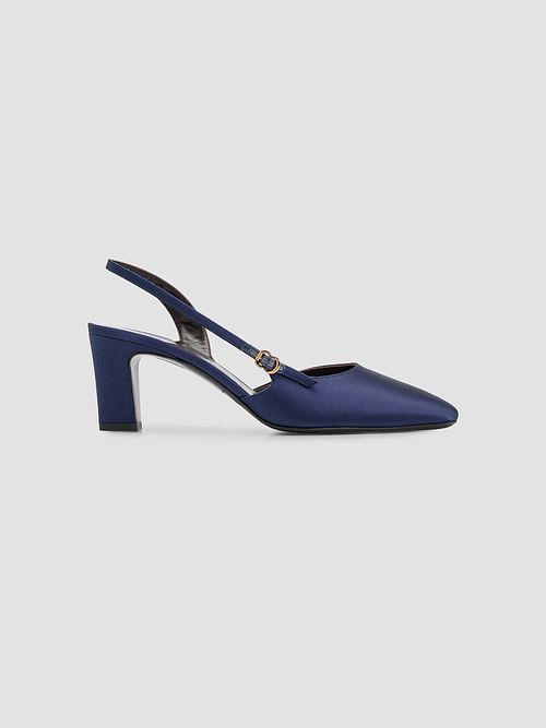 Women's Ask Around 65MM Satin Heels - Satin Navy