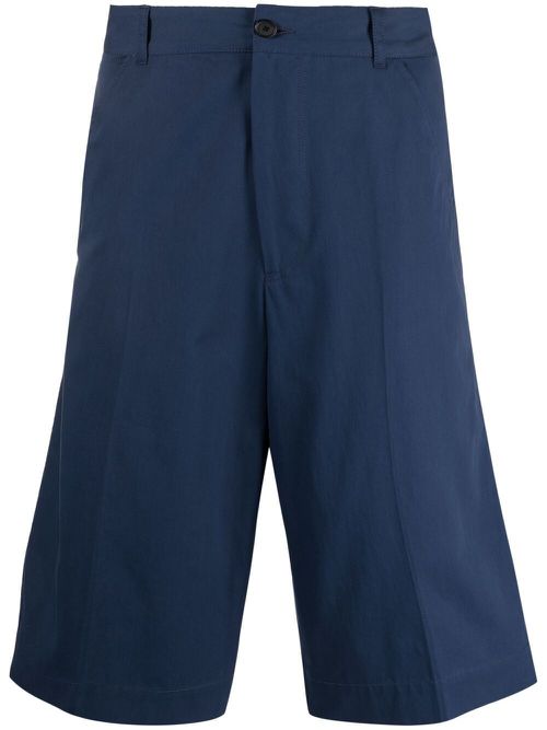 Long cotton shorts - Blue