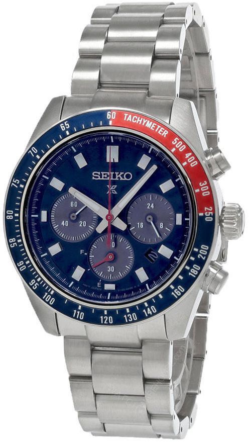 SEIKO Prospex Speedtimer Solar CHRONO 41.4MM Blue Dial Men's Watch SSC913