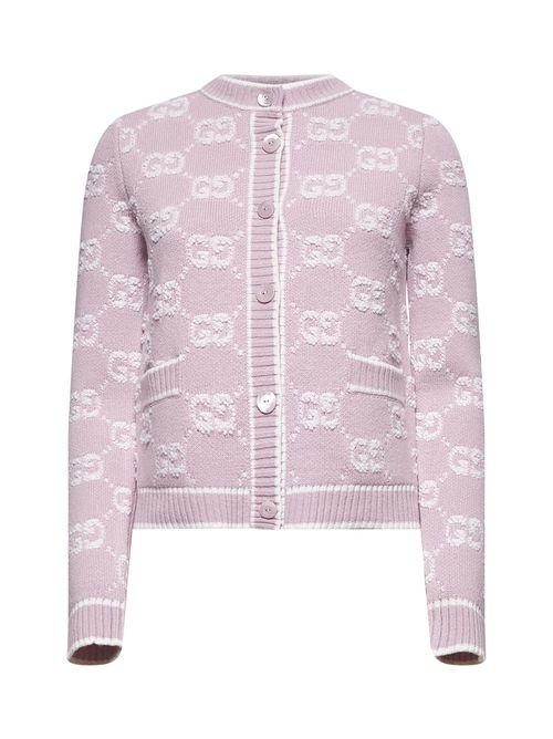 GUCCI | Pink GG bouclé jacquard wool cardigan| Women | M