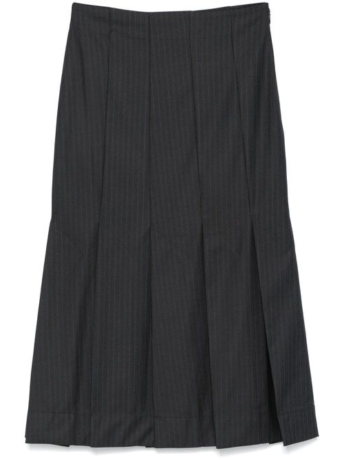 Pinstriped midi skirt - Black