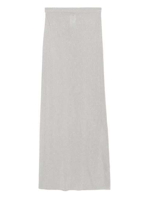 Sequined Long Skirt — Light grey