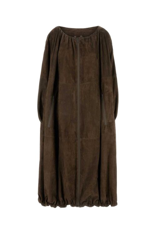 Suede Coat — Brown