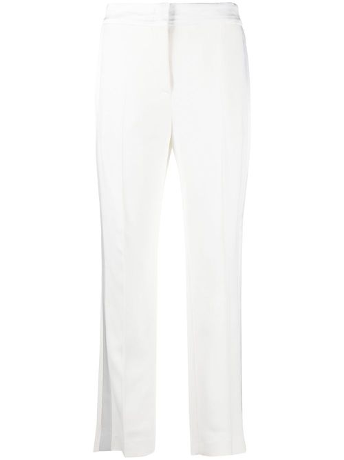 High-waisted tapered trousers - White
