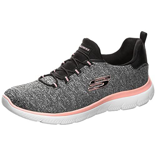 Skechers womens Summits-quick Getaway Sneaker, Black/Light Blue, 9 US
