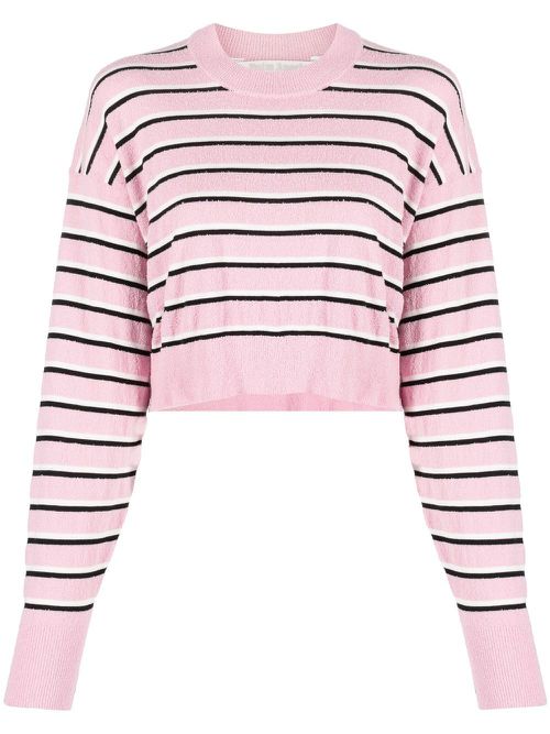 Striped cropped jumper - Pink