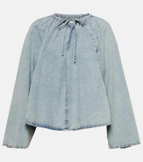 Cotton and linen denim top