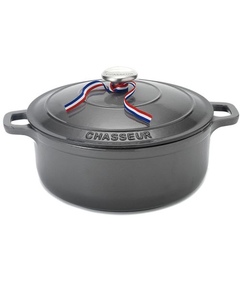 7.1Qt Caviar-Grey Enameled Cast Iron Dutch Oven