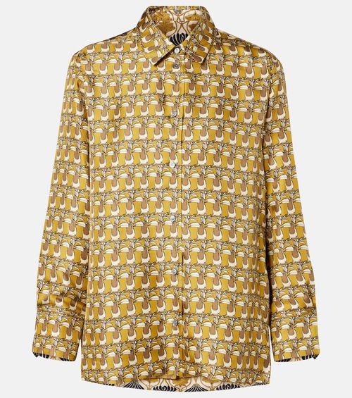 Printed reversible silk shirt