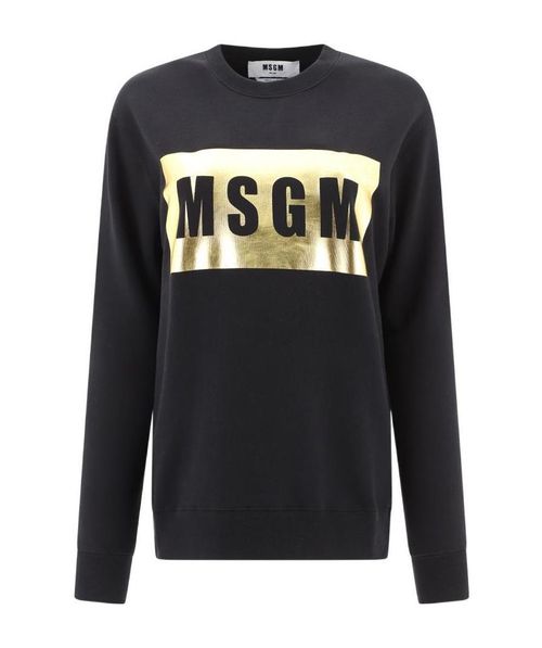 Metallic logo print sweatshirt