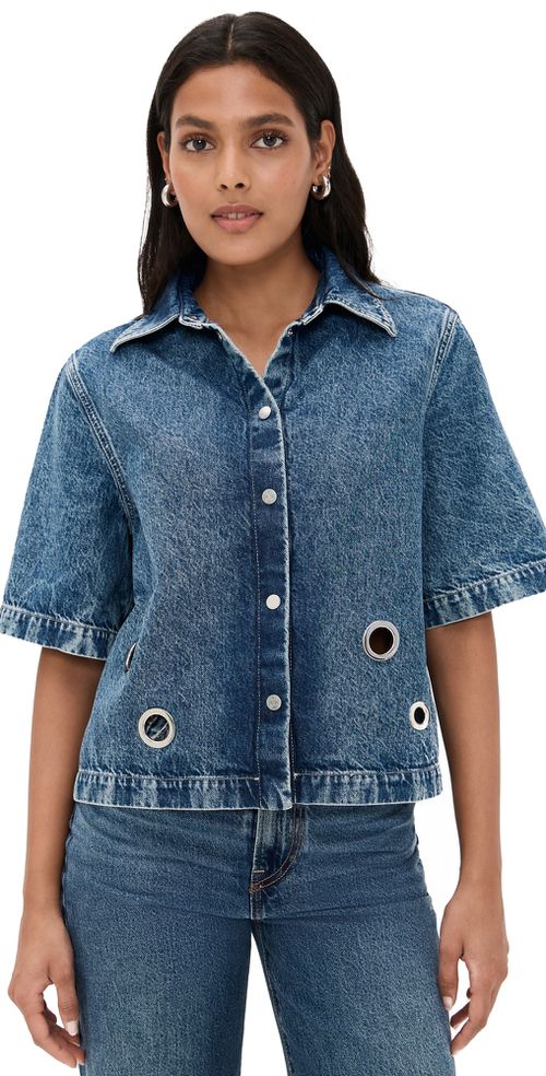 Closed Short Sleeve Denim Shirt Mid Blue