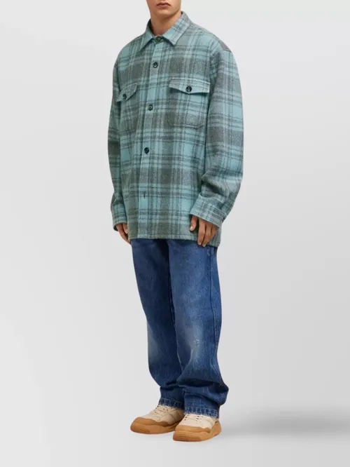Ami Paris - plaid wool shirt jacket
