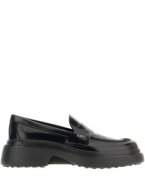 Platform leather loafers - Black