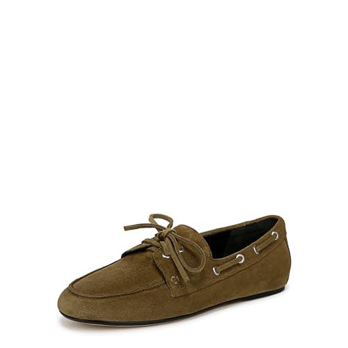 Vince Womens Marin Boat Shoe Olivewood Suede