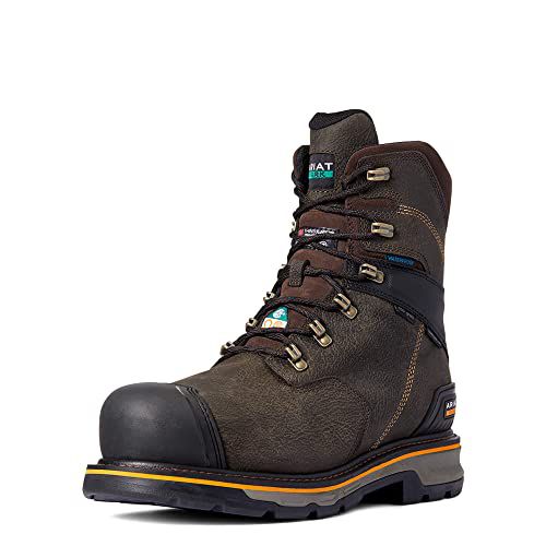 Ariat BMVY9 Mens Stump Jumper 8" CSA Glacier Grip Waterproof 600g Composite Toe Work Boot Iron Coffee